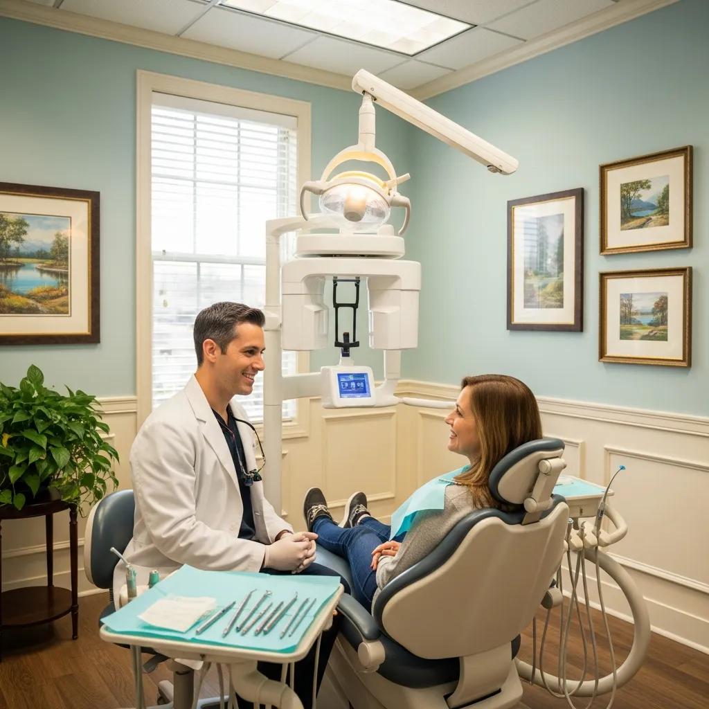 Friendly dentist providing emergency dental care in a welcoming clinic environment