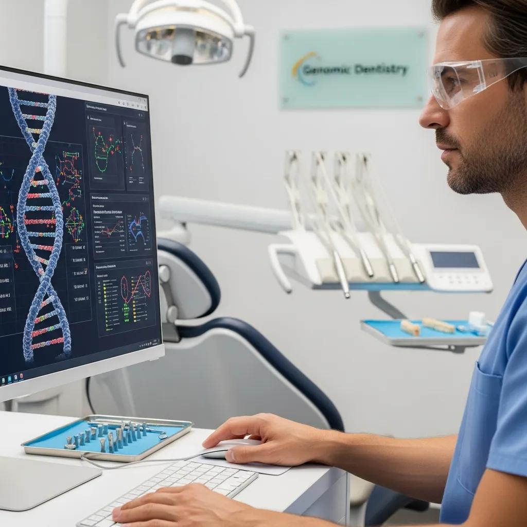Discover Personalized Dentistry: Tailored Care Just for You A dental clinician reviewing genetic test results to personalize a patient's care