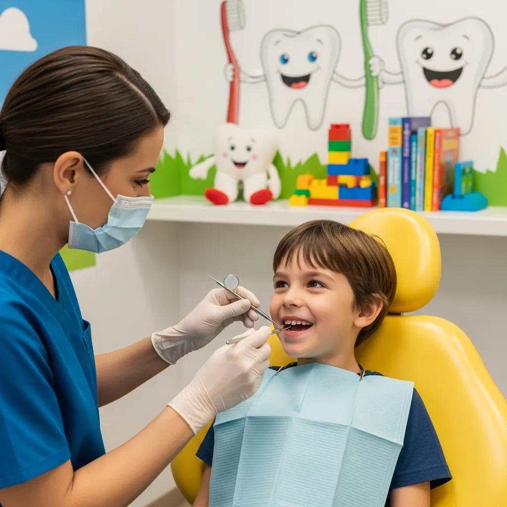 Family Dentistry in Markham: What You Should Know Pediatric dentist checking a child's teeth in a bright, child-friendly treatment room