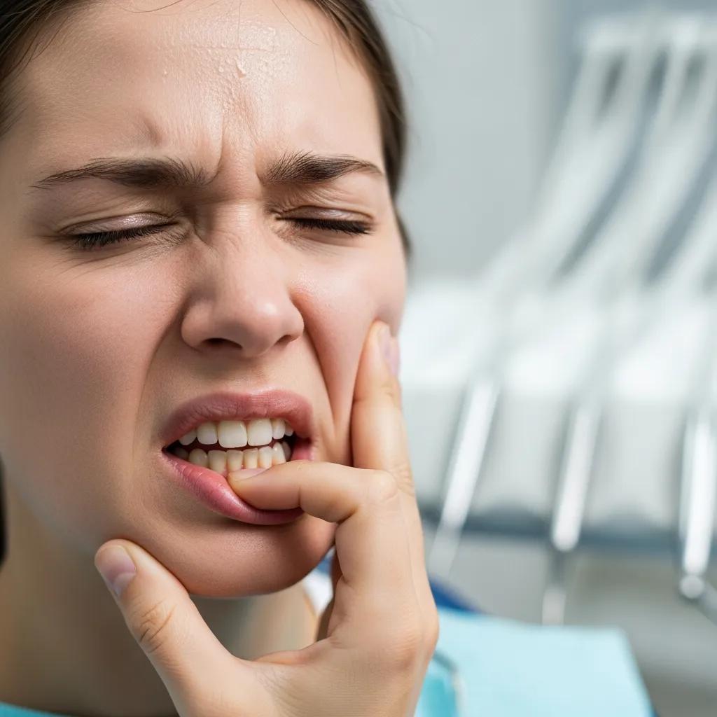 Person experiencing a toothache, highlighting the urgency of dental emergencies